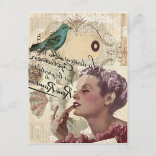 Carte Postale script français girly glamor paris fashionista