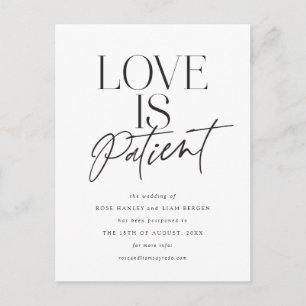 Carte Postale Script Love Mariage reporté Modifier la date