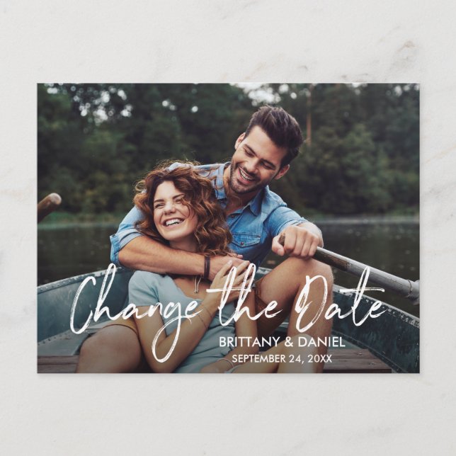 Carte Postale Script manuscrit Modifier La Date Nouvelle Date (Devant)