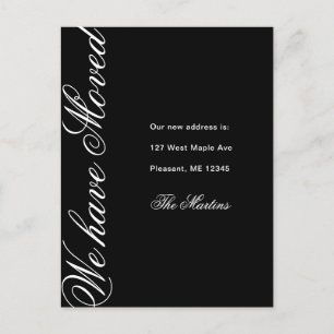 Carte Postale Script minimaliste Nouveau Faire-part de déplaceme