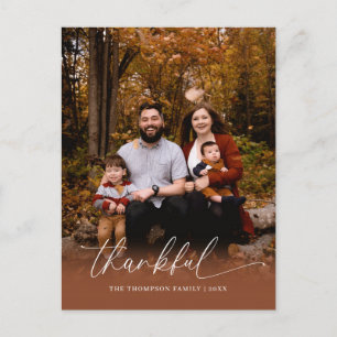 Carte Postale Script minimaliste Thanksgiving Photo