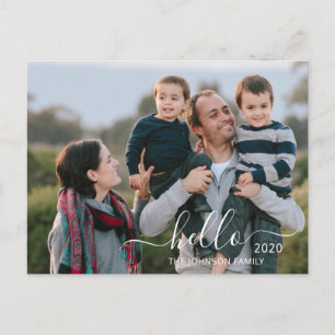 Carte Postale Script moderne Bonjour Bonne année photo