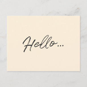 Carte Postale Script moderne   Bonjour... Crème d'ivoire minimal