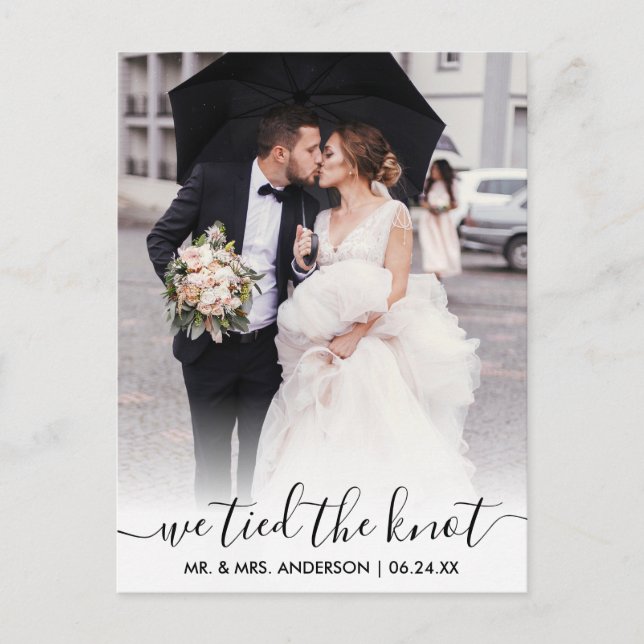 Carte Postale Script Moderne Et Branché Nous Avons Lié La Robe D (Devant)