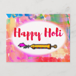 Carte Postale Script moderne Jouer Colorful Pichkari Happy Holi