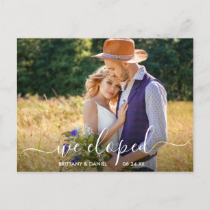 Carte Postale Script moderne tendance Nous avons Elopé Photo Mar
