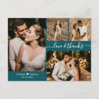 Script moderne Turquoise photo Collage Mariage Mer