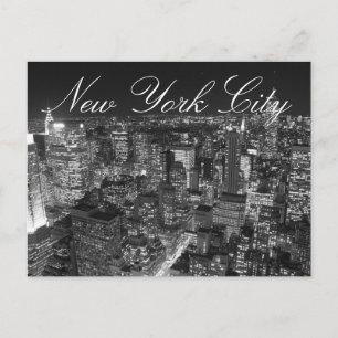 Carte postale Script New York noir et blanc