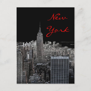 Carte postale Script Pop Art Night New York