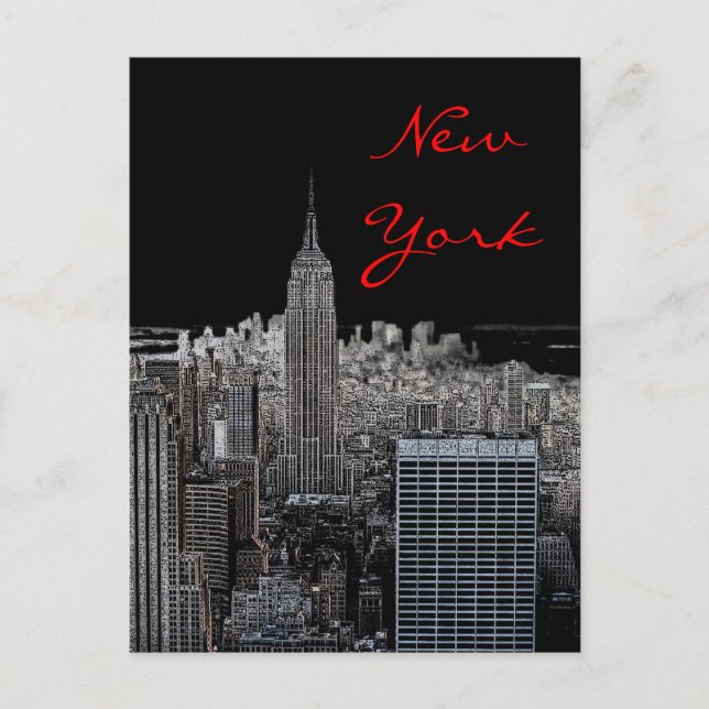 Carte postale Script Pop Art Night New York (Devant)