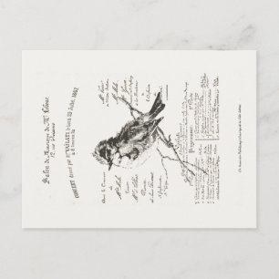 Carte Postale Script pour le Salon de Musique Fran