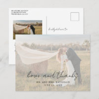 Script rustique Photo Mariage moderne Merci