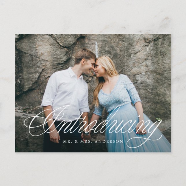 Carte Postale Script sophistiqué introduction Mariage Elopement (Devant)