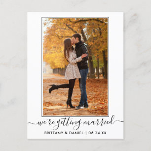 Carte Postale Script tendance moderne Se Marier Enregistrer La D