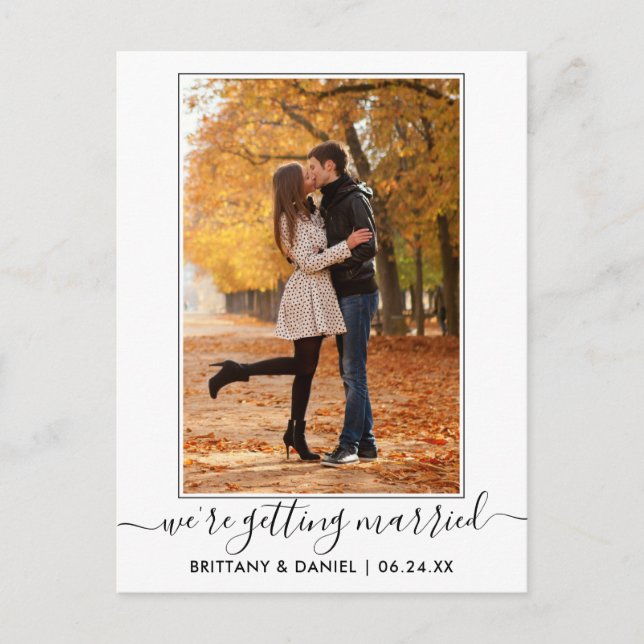 Carte Postale Script tendance moderne Se Marier Enregistrer La D (Devant)
