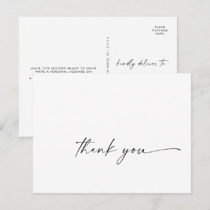 Carte Postale Script Thank You Postcard