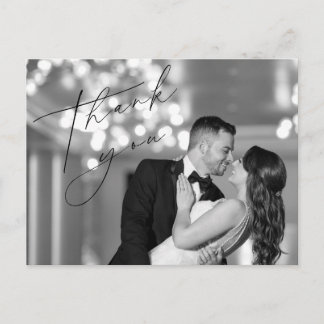 Carte Postale Script Wedding Thank You Post Card