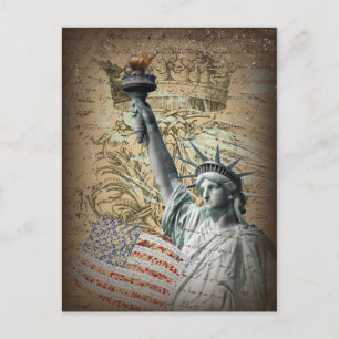 Carte Postale Scripts statue de liberté du patriotique de New Yo