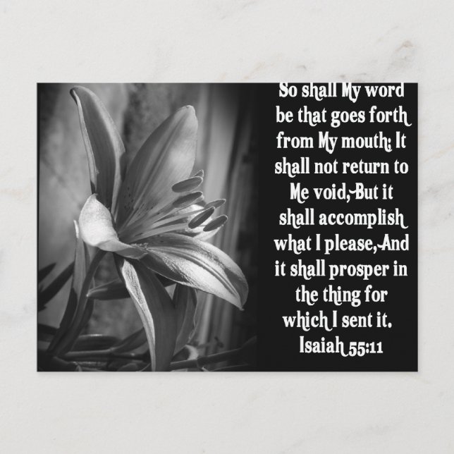 CARTE POSTALE SCRIPTURE BIBLE ISAIAH 55:11 (Devant)