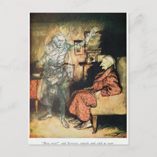 Carte Postale Scrooge et le fantôme de Marley (Devant)