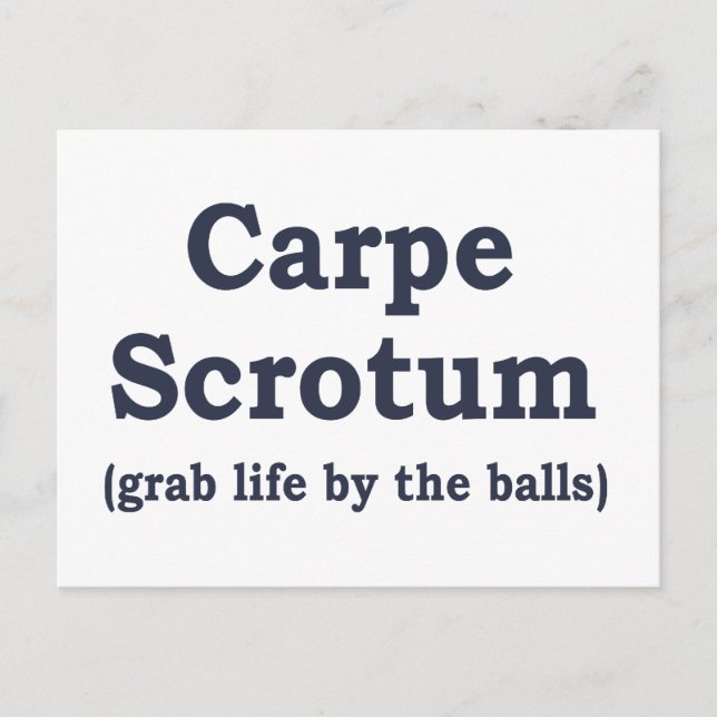 Carte Postale Scrotum de Carpe (Devant)