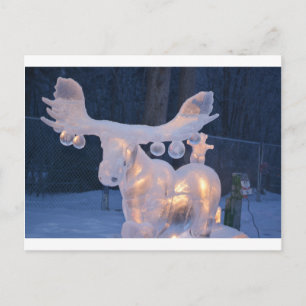 Carte Postale Sculpture de glace Neige Froissée Saisons d'hiver 