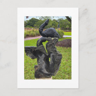 Carte Postale Sculpture de Héron Noir