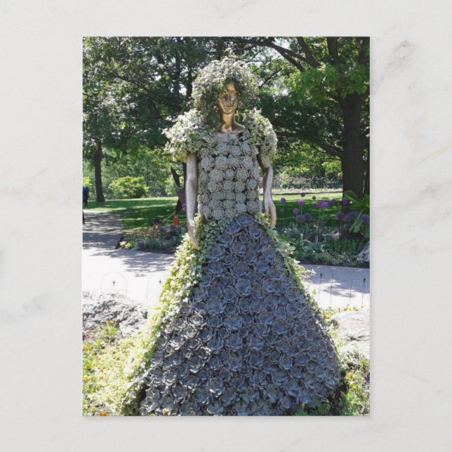 Carte Postale Sculpture de la femme faite de succulents (Devant)