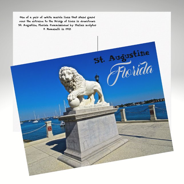 Carte Postale Sculpture de marbre au pont des Lions St. Augustin (Créateur téléchargé)