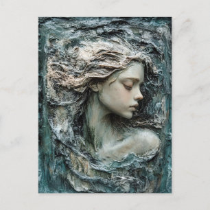Carte Postale Sculpture du profil d'une femme Patina