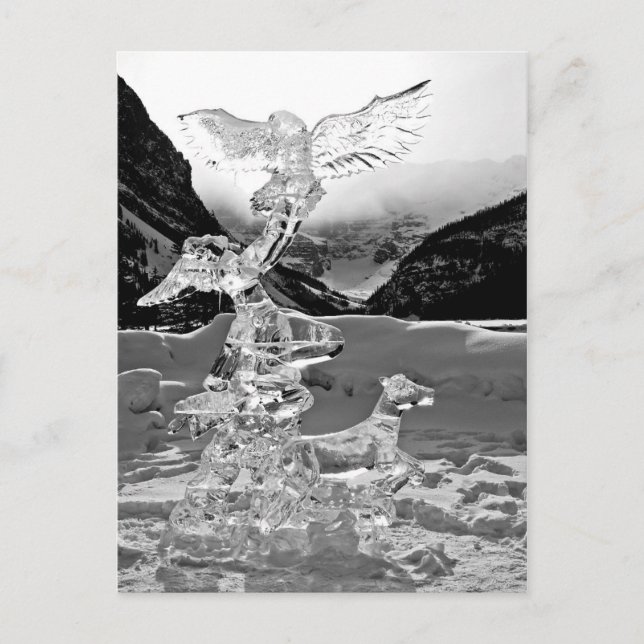 Carte Postale Sculpture sur glace à Lake Louise, Alberta, Canada (Devant)