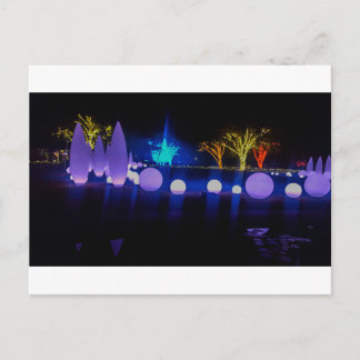 Carte Postale Sculptures de lumière colorées, souvenir de soirée