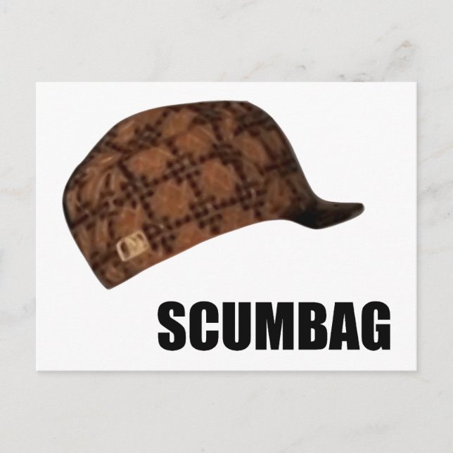 Carte Postale Scumbag Steve Casquette Meme (Devant)