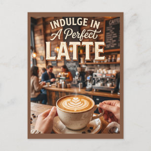 Carte Postale Se laisser aller à un café au lait parfait