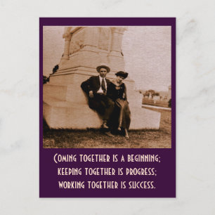 Carte Postale Se rassembler est un début ; se tenir ensemble..