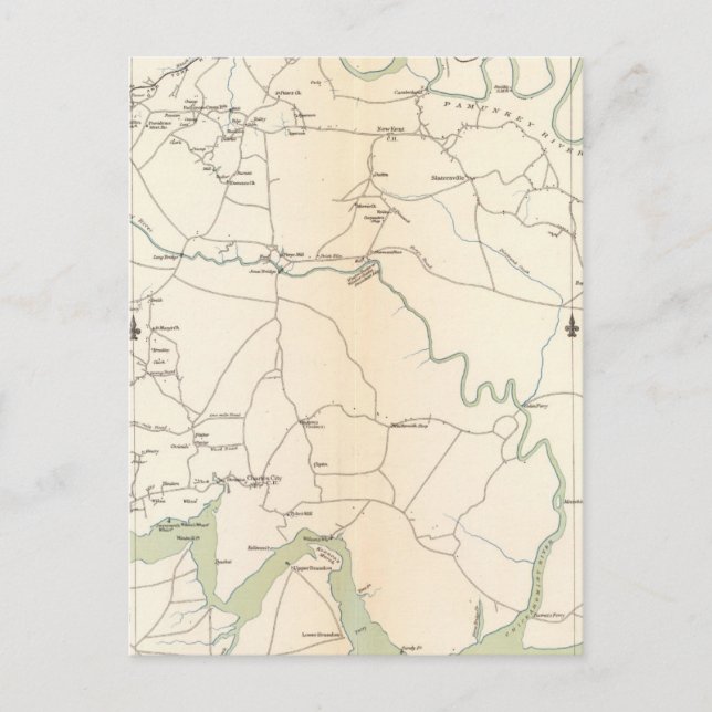 Carte Postale SE Virginia, Ft Monroe, approches de Richmond (Devant)