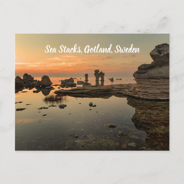 Carte Postale Sea Stacks Gotland Suède stylisé (Devant)
