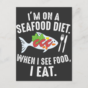 Carte Postale Seafood Diet Funny Sea Food Joke