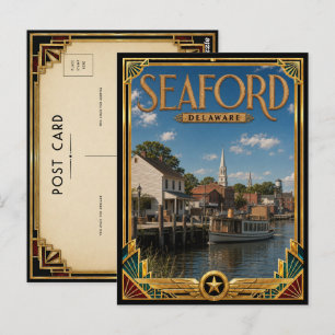 Carte Postale Seaford Delaware Art Déco Vintage Âge d'Or