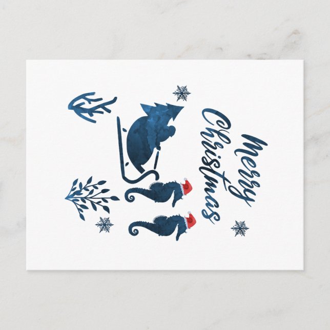 Carte Postale Seahorse de Noël (Devant)