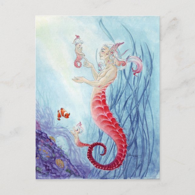 Carte Postale Seahorse merbabies ! (Devant)