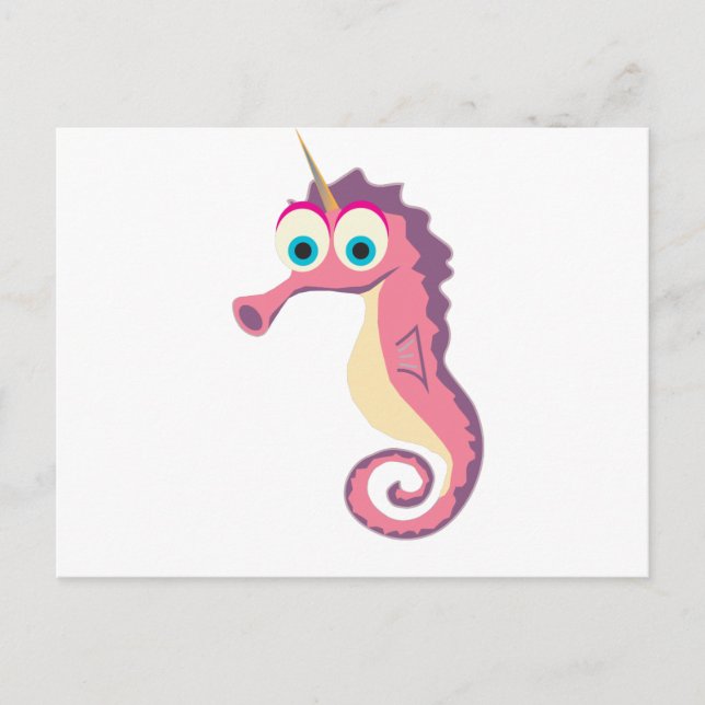 Carte Postale Seahorse Unicorn Cute (Devant)