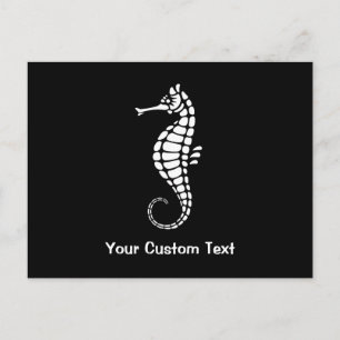 Carte Postale Seahorse White