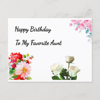 Carte Postale Searcy Floral design Joyeux Anniversaire Tante