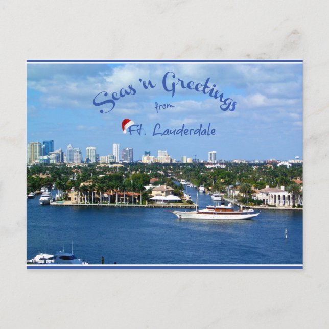 Carte Postale Seas n Salutations de Sunny Ft Lauderdale Floride (Devant)