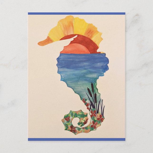 Carte Postale Seascape Seahorse (Devant)