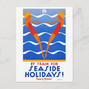 Carte Postale Seaside Australia Poster Vintage voyage restauré