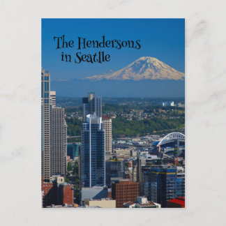 Carte Postale Seattle avec le Mont Rainier Photographie