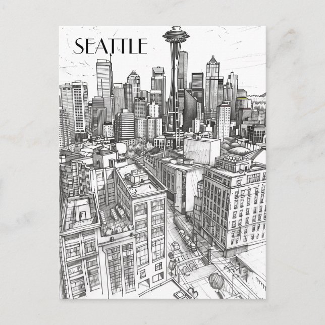 Carte Postale Seattle Skyline (Devant)