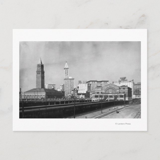 Carte Postale Seattle, WA - Seattle Railway Centre et Smith (Devant)